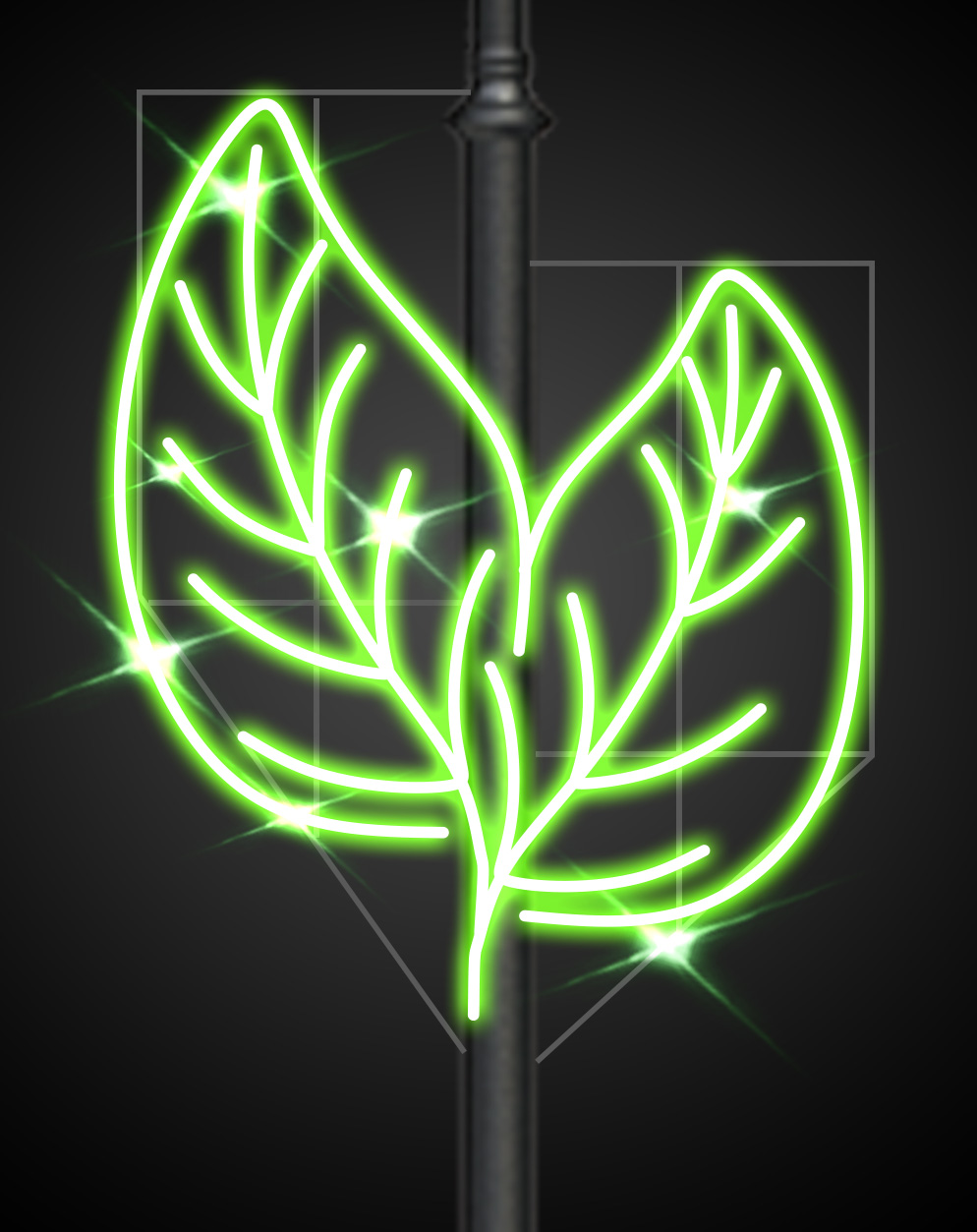 Консоль световая «Листья» 150см