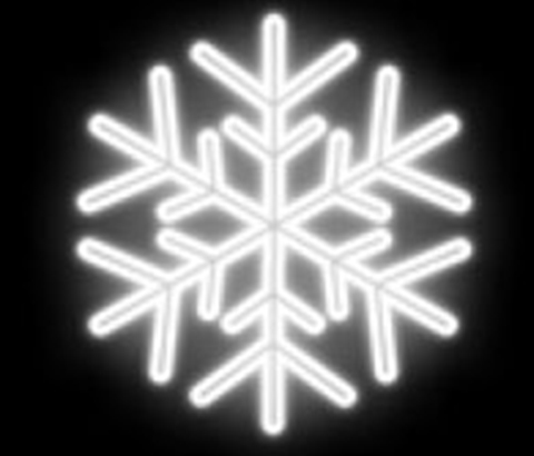 Светодиодная снежинка Белая Неоновая 60 см (0,6м)