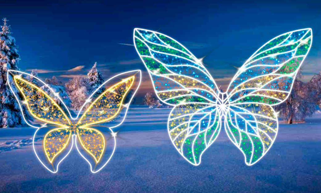 Бабочка 2D световая дизайнерская 3м