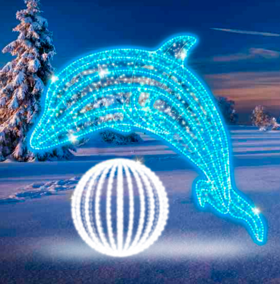 Дельфин с мячом 3D 2м