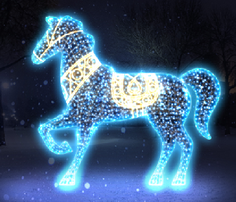 Лошадь светодиодная, светодиодный конь (Изготовлен в натуральную величину) 2,5м