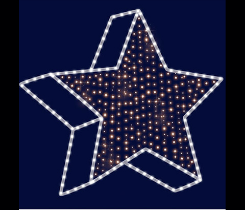 Панно новогоднее светодиодное 3d звездочка большая подвесная 60см