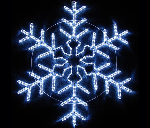 Снежинка светодиодная Белая дюралайт 90 см Капля мерцания строб эффект