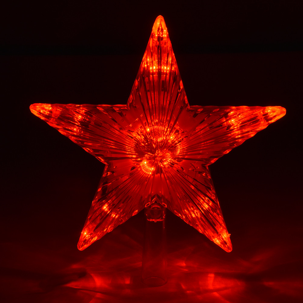 Звезда на елку светодиодная 20см красная